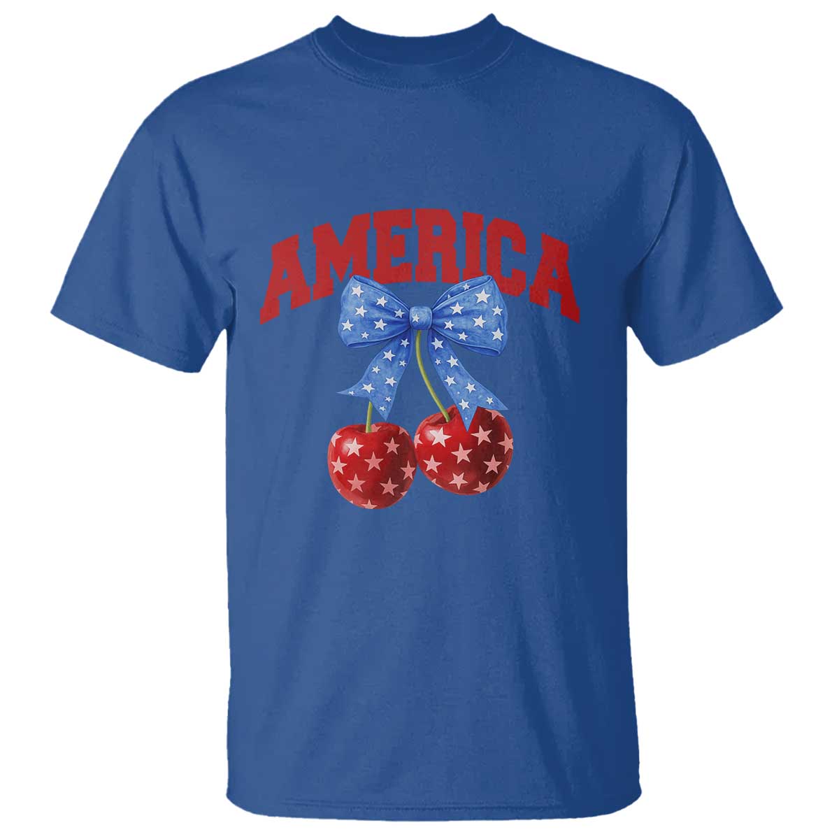 America Cherry Coquette Bow T Shirt 4th of July Patriotic TS10 Royal Blue Print Your Wear