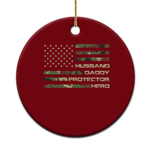 Husband Daddy Protector Hero Ceramic Ornament Camo American Flag Fathers Day Gifts For Husband Hubby Dad TS10 1pc Red Print Your Wear