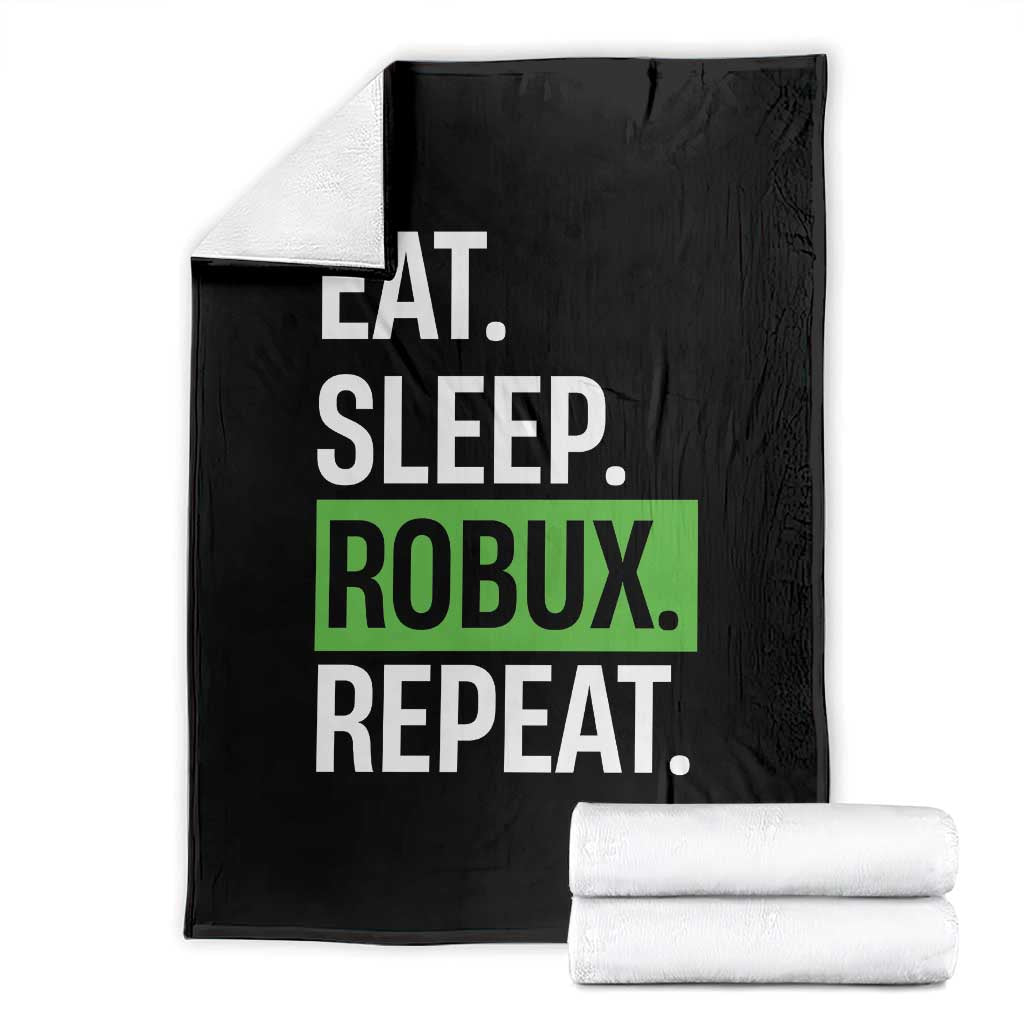 Eat Sleep Roblox Repeat Throw Blanket Funny Video Game Lovers Gamers TS10 Black Print Your Wear