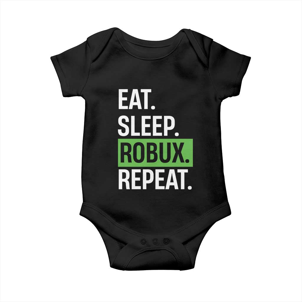 Eat Sleep Roblox Repeat Baby Onesie Funny Video Game Lovers Gamers TS10 Black Print Your Wear