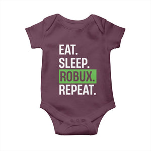 Eat Sleep Roblox Repeat Baby Onesie Funny Video Game Lovers Gamers TS10 Maroon Print Your Wear