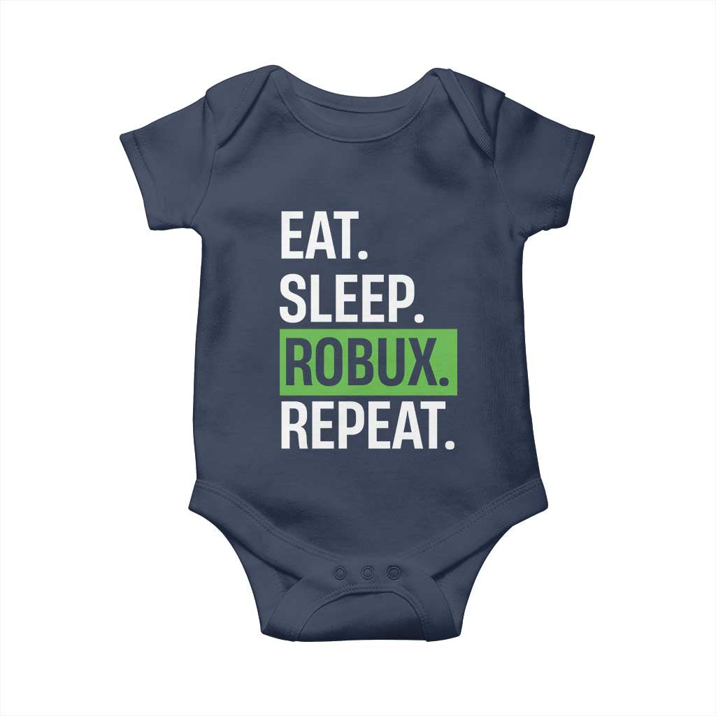 Eat Sleep Roblox Repeat Baby Onesie Funny Video Game Lovers Gamers TS10 Navy Print Your Wear