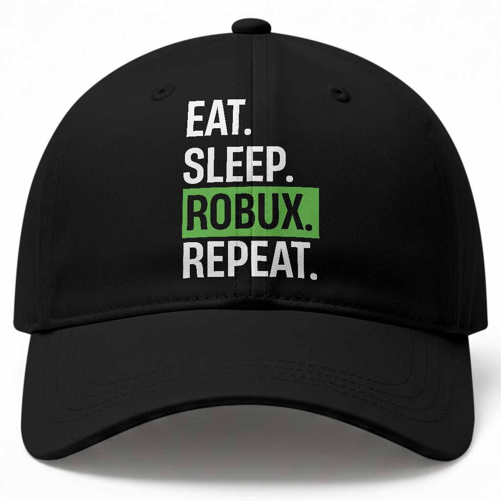 Eat Sleep Roblox Repeat Baseball Cap Funny Video Game Lovers Gamers TS10 Print Your Wear