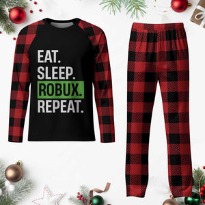 Eat Sleep Roblox Repeat Plaid Pajama Set Funny Video Game Lovers Gamers TS10 Buffalo Plaid Print Your Wear
