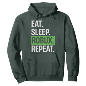 Eat Sleep Roblox Repeat Hoodie Funny Video Game Lovers Gamers TS10 Dark Forest Green Print Your Wear