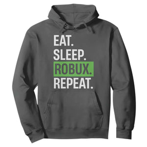 Eat Sleep Roblox Repeat Hoodie Funny Video Game Lovers Gamers TS10 Dark Heather Print Your Wear