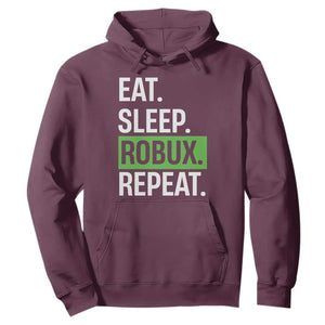 Eat Sleep Roblox Repeat Hoodie Funny Video Game Lovers Gamers TS10 Maroon Print Your Wear