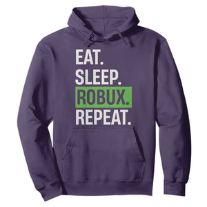 Eat Sleep Roblox Repeat Hoodie Funny Video Game Lovers Gamers TS10 Purple Print Your Wear