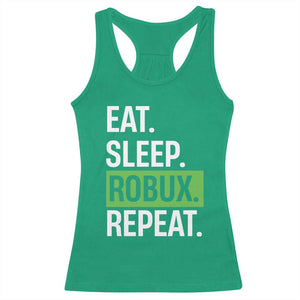 Eat Sleep Roblox Repeat Racerback Tank Top Funny Video Game Lovers Gamers TS10 Irish Green Print Your Wear