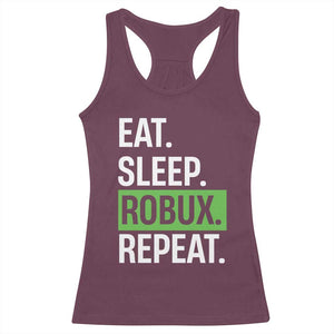 Eat Sleep Roblox Repeat Racerback Tank Top Funny Video Game Lovers Gamers TS10 Maroon Print Your Wear