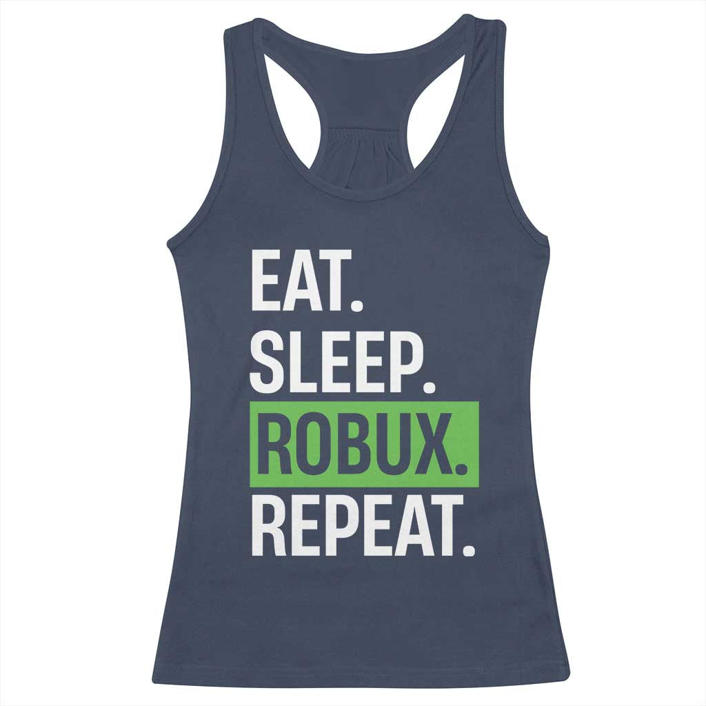 Eat Sleep Roblox Repeat Racerback Tank Top Funny Video Game Lovers Gamers TS10 Navy Print Your Wear