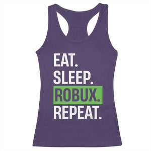 Eat Sleep Roblox Repeat Racerback Tank Top Funny Video Game Lovers Gamers TS10 Purple Print Your Wear