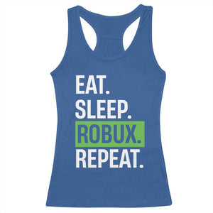 Eat Sleep Roblox Repeat Racerback Tank Top Funny Video Game Lovers Gamers TS10 Royal Blue Print Your Wear