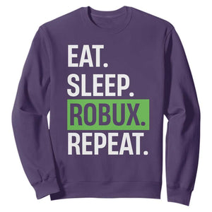 Eat Sleep Roblox Repeat Sweatshirt Funny Video Game Lovers Gamers TS10 Purple Print Your Wear