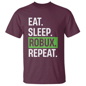 Eat Sleep Roblox Repeat T Shirt Funny Video Game Lovers Gamers TS10 Maroon Print Your Wear