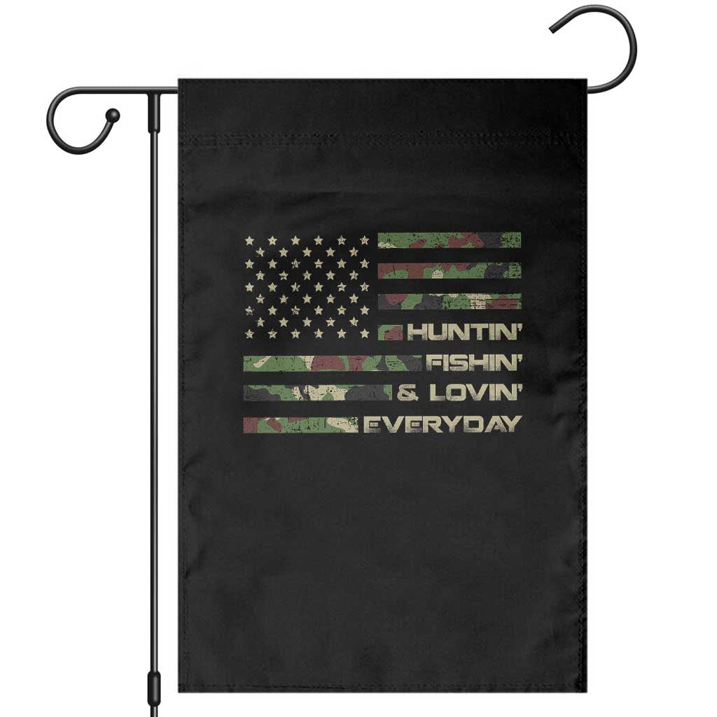 Hunting Fishing Loving Garden Flag Hunter Fisher Camo American Flag TS10 Black Print Your Wear