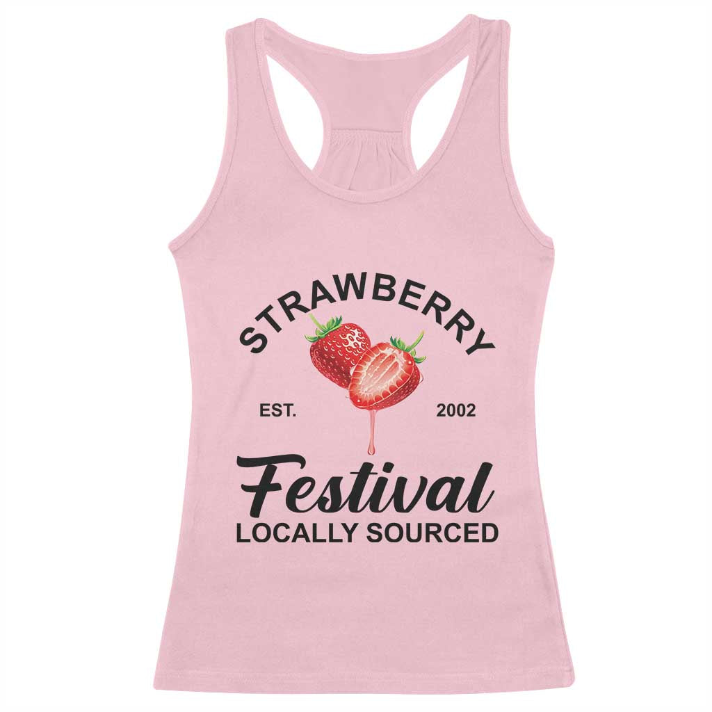Strawberry Vintage Racerback Tank Top Summer Fruit Strawberry Festival Cottagecore TS10 Light Pink Print Your Wear