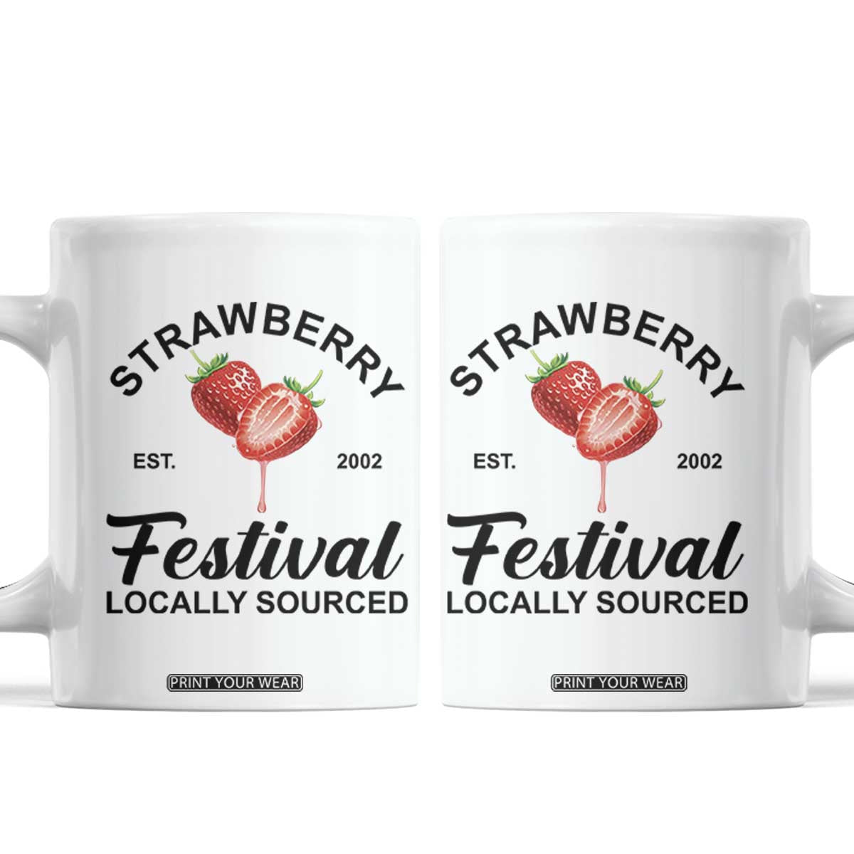 Strawberry Vintage Coffee Mug Summer Fruit Strawberry Festival Cottagecore TS10 White Print Your Wear