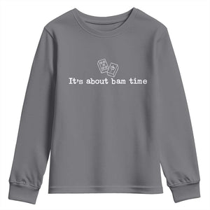Funny Its About Bam Time Mahjong Players Youth Sweatshirt TS10 Charcoal Print Your Wear