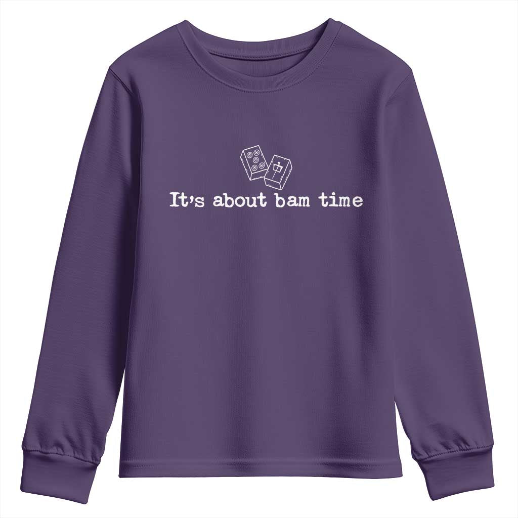 Funny Its About Bam Time Mahjong Players Youth Sweatshirt TS10 Purple Print Your Wear