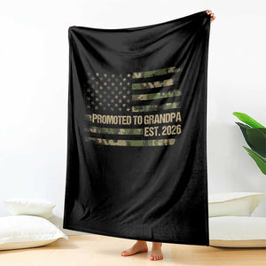 Promoted To Grandpa Est. 2026 Throw Blanket Retro Camo American Flag TS10 Print Your Wear