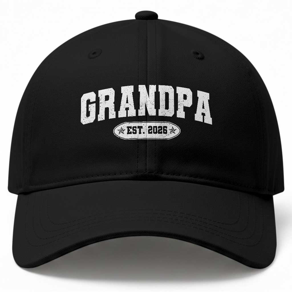 Grandpa Est 2026 Baseball Cap Promoted To Grandpa Paternity Fathers Day TS10 Print Your Wear