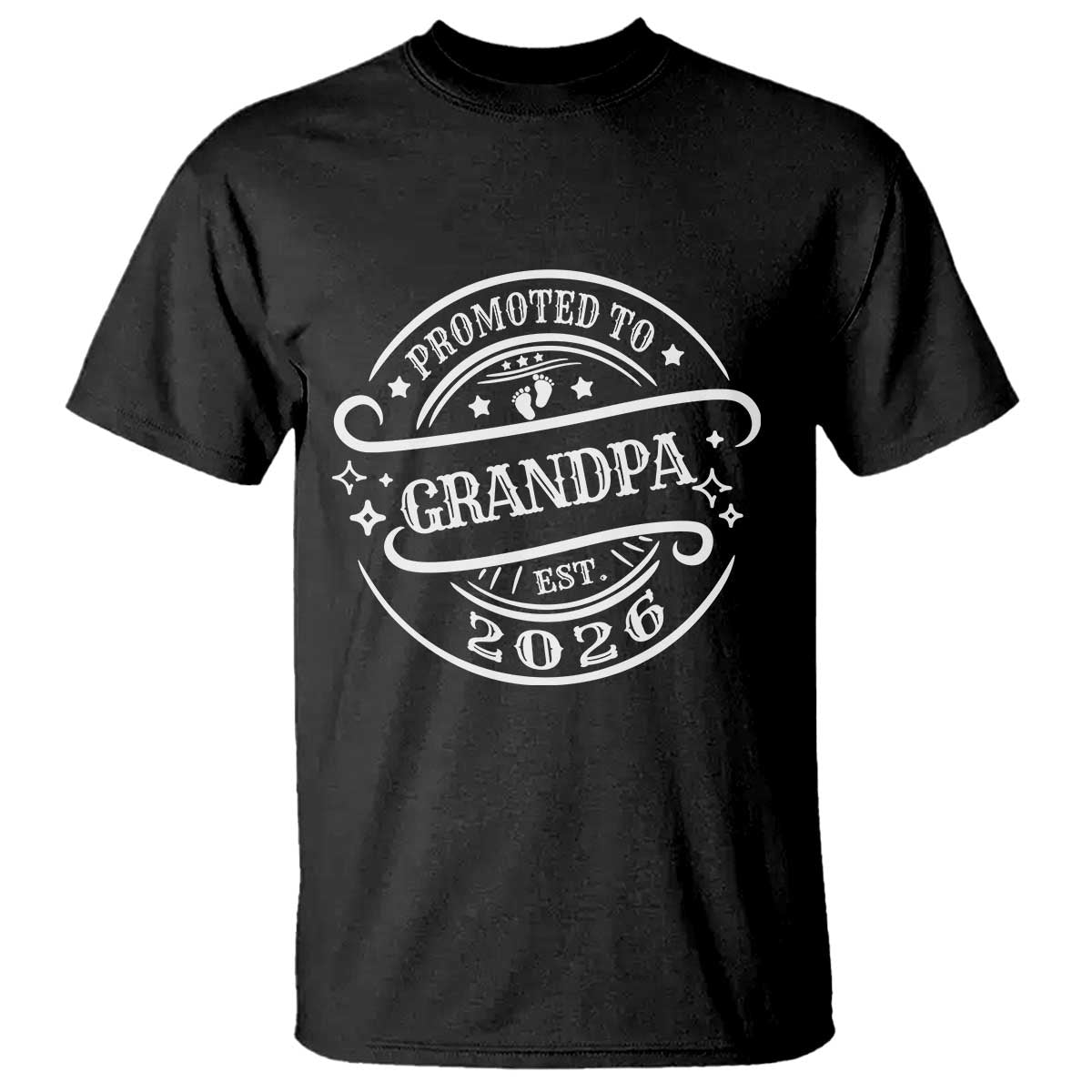 Promoted To Grandpa Est. 2026 T Shirt Grandparents Baby Announcement Fathers Day TS10 Black Print Your Wear