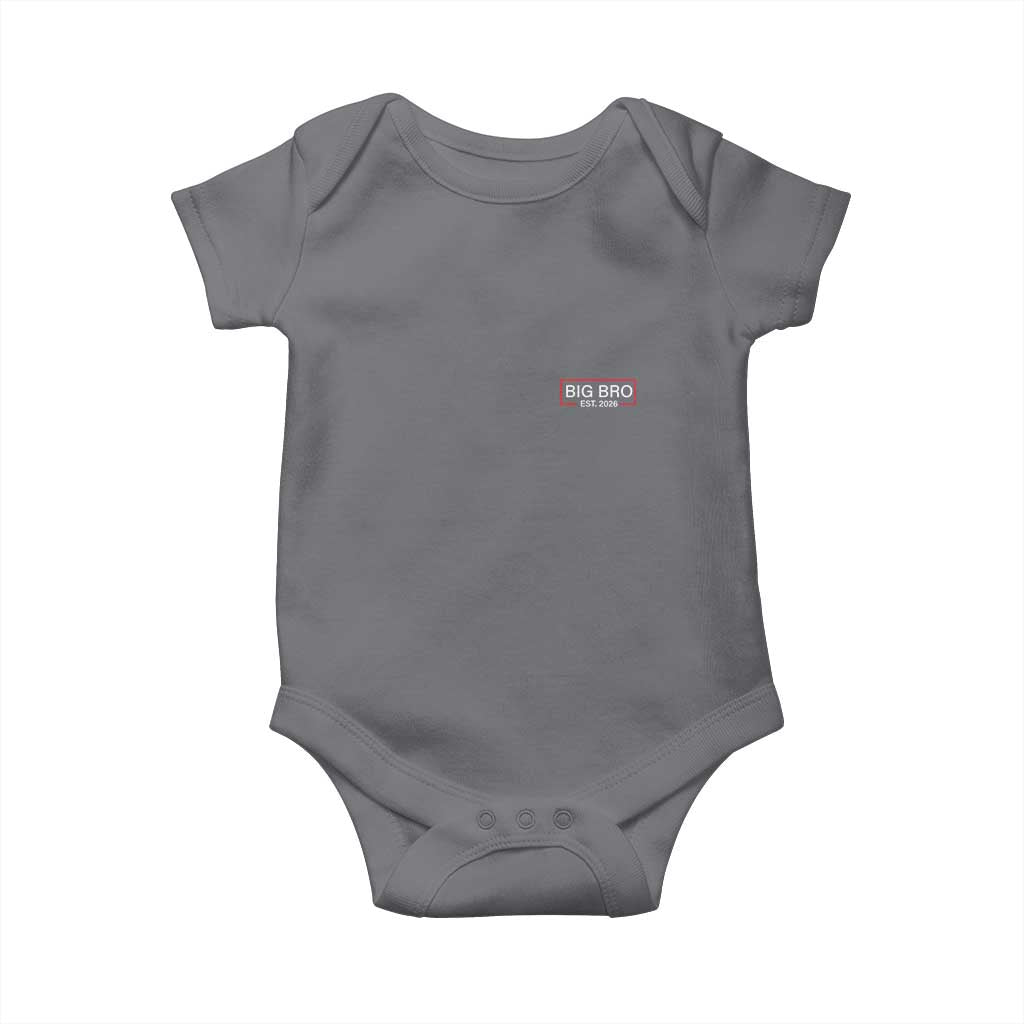 Big Bro Est 2026 Baby Onesie Brother Announcement TS10 Charcoal Print Your Wear