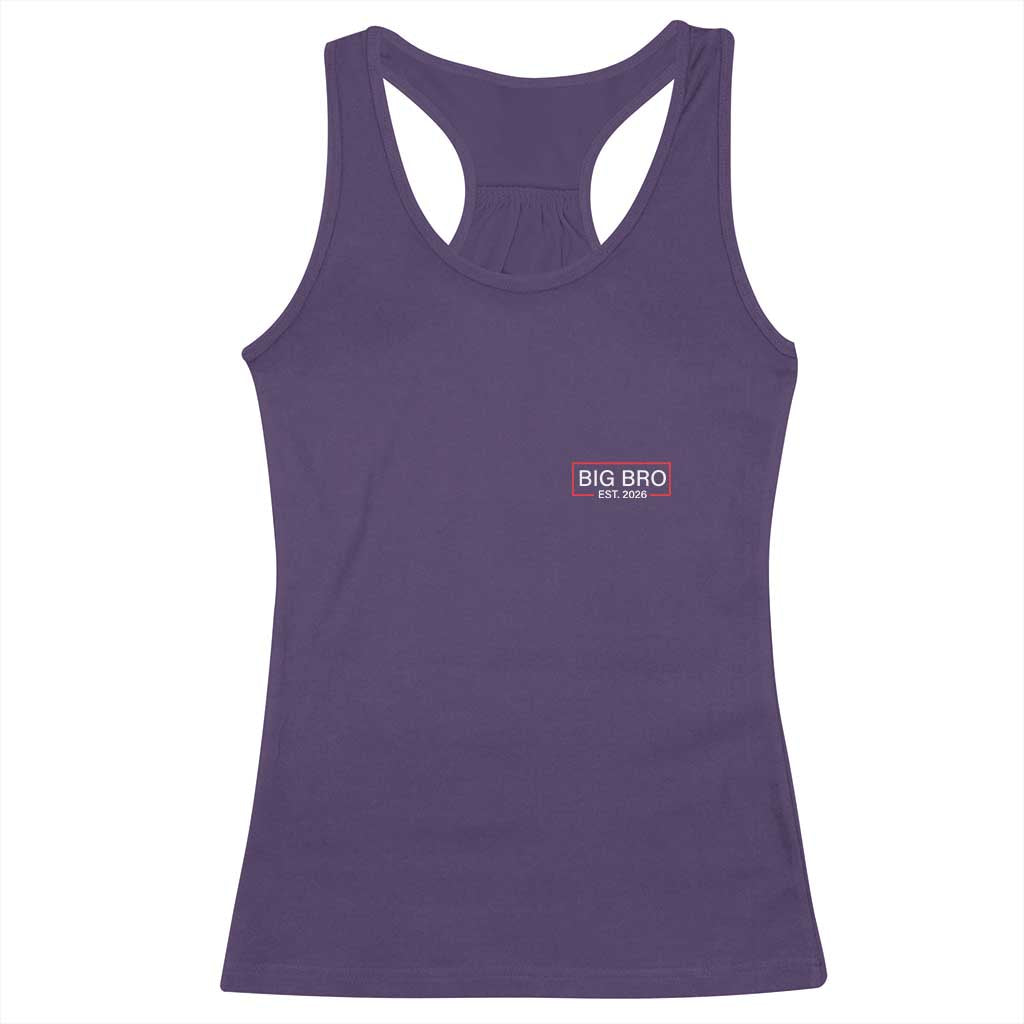Big Bro Est 2026 Racerback Tank Top Brother Announcement TS10 Purple Print Your Wear