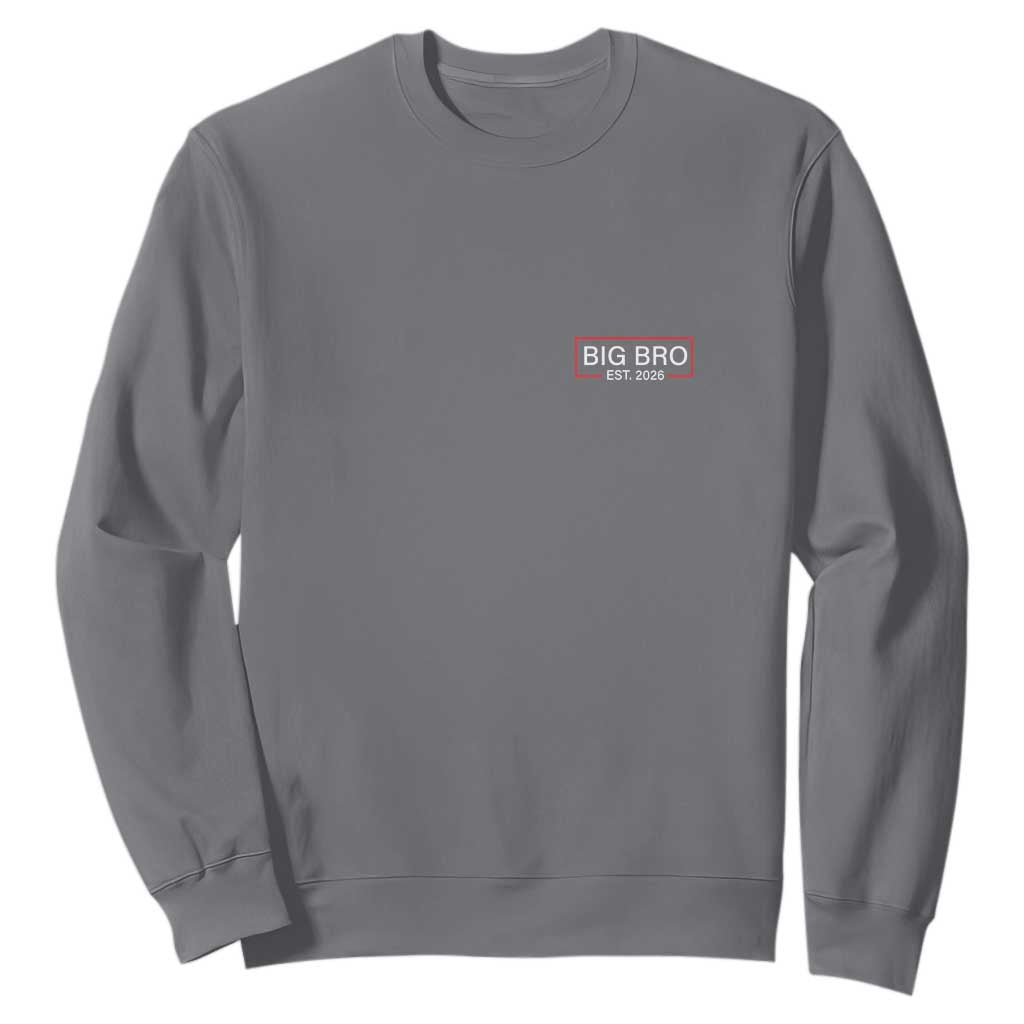 Big Bro Est 2026 Sweatshirt Brother Announcement TS10 Charcoal Print Your Wear
