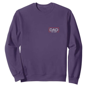 New Dad 2026 Sweatshirt First Fathers Day Promoted To Daddy Est 2026 TS10 Purple Print Your Wear