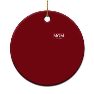 Mom Est 2026 Ceramic Ornament New Mama Pregnancy Reveal TS10 1pc Red Print Your Wear