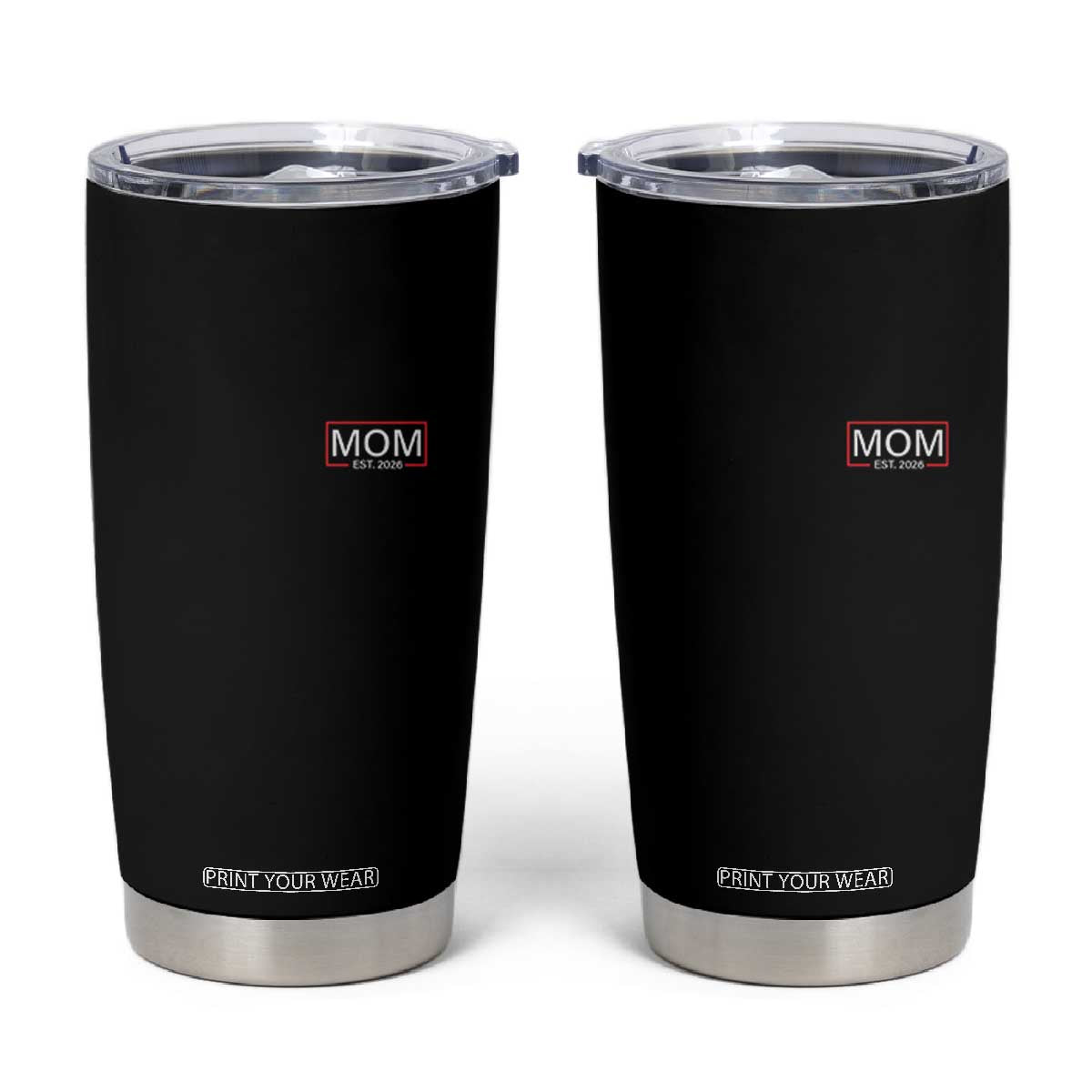 Mom Est 2026 Tumbler Cup New Mama Pregnancy Reveal TS10 Black Print Your Wear