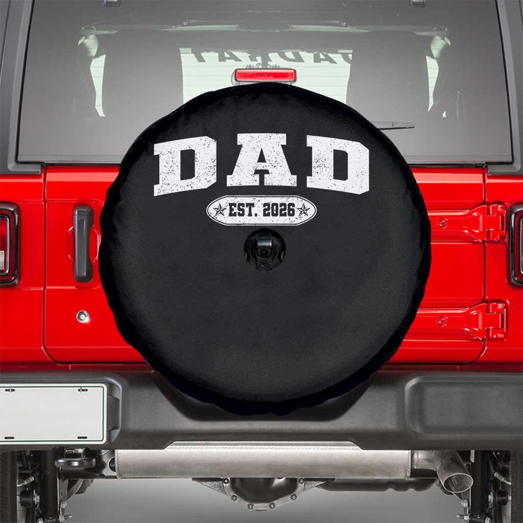 New Dad 2026 Spare Tire Cover Promoted To Daddy Est 2026 TS10 Black Print Your Wear