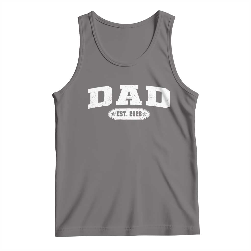 New Dad 2026 Tank Top Promoted To Daddy Est 2026 TS10 Deep Heather Print Your Wear