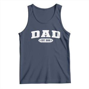 New Dad 2026 Tank Top Promoted To Daddy Est 2026 TS10 Navy Print Your Wear