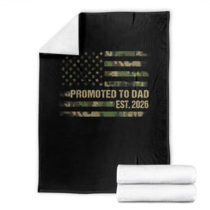 Promoted To Dad Est 2026 Throw Blanket Retro Camo American Flag TS10 Black Print Your Wear
