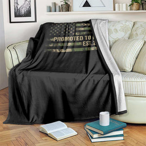 Promoted To Dad Est 2026 Throw Blanket Retro Camo American Flag TS10 Print Your Wear