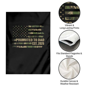 Promoted To Dad Est 2026 Garden Flag Retro Camo American Flag TS10 Print Your Wear
