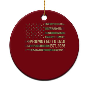 Promoted To Dad Est 2026 Ceramic Ornament Retro Camo American Flag TS10 1pc Red Print Your Wear