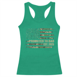 Promoted To Dad Est 2026 Racerback Tank Top Retro Camo American Flag TS10 Irish Green Print Your Wear