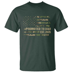 Promoted To Dad Est 2026 T Shirt Retro Camo American Flag TS10 Dark Forest Green Print Your Wear