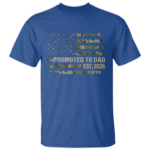 Promoted To Dad Est 2026 T Shirt Retro Camo American Flag TS10 Royal Blue Print Your Wear