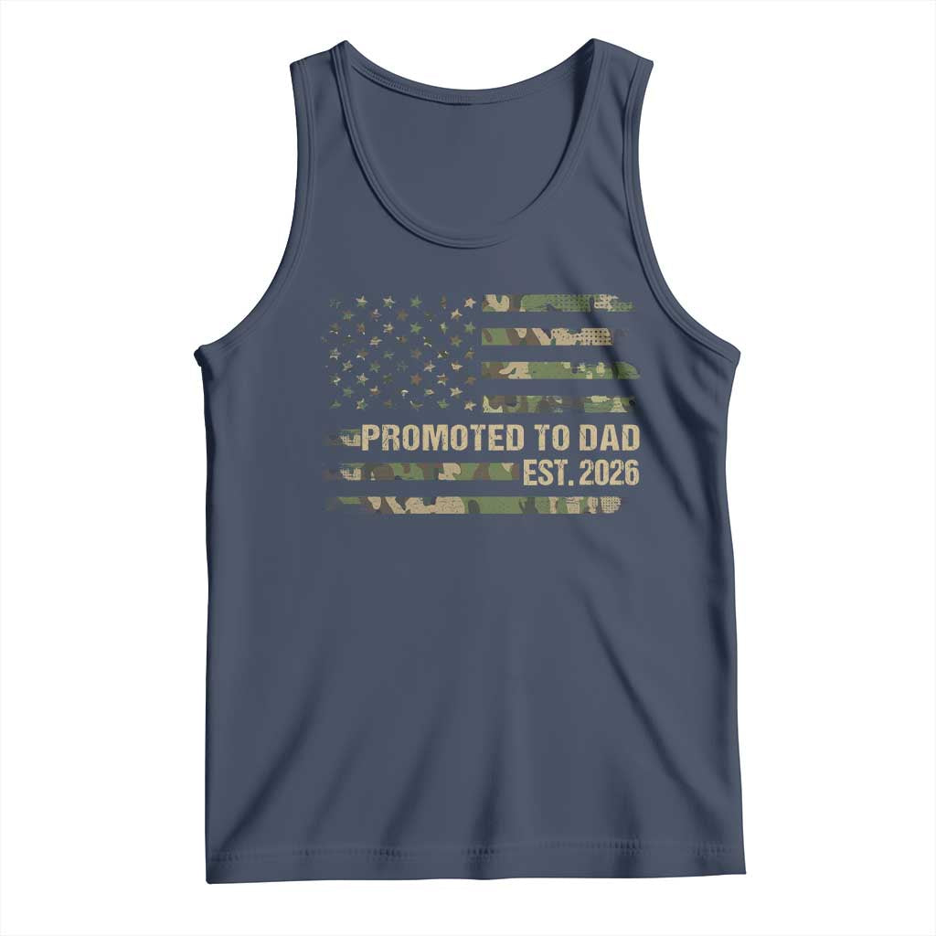 Promoted To Dad Est 2026 Tank Top Retro Camo American Flag TS10 Navy Print Your Wear