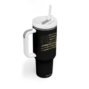 Promoted To Dad Est 2026 Tumbler With Handle Retro Camo American Flag TS10 Print Your Wear
