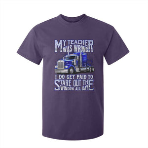 Funny Truck Driver T Shirt For Kid My Teacher was Wrong Trucker Gift TS10 Purple Print Your Wear