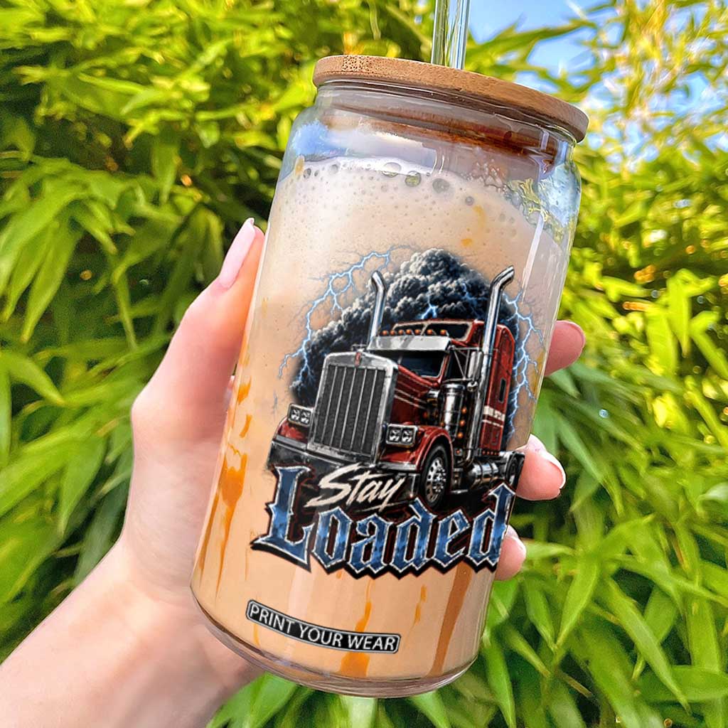 Truck Driver Glass Can Funny Trucker Husband Big Rig Semi Trailer Truckin TS10 Black Print Your Wear