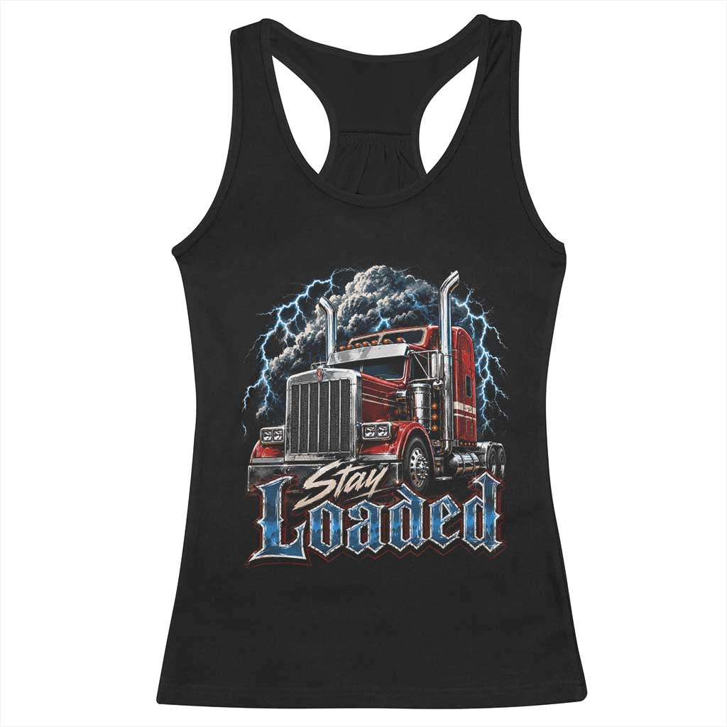 Truck Driver Racerback Tank Top Funny Trucker Husband Big Rig Semi Trailer Truckin TS10 Black Print Your Wear