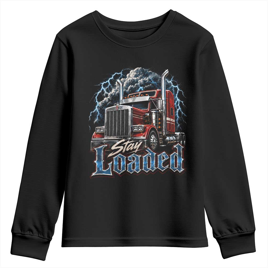 Truck Driver Youth Sweatshirt Funny Trucker Husband Big Rig Semi Trailer Truckin TS10 Black Print Your Wear