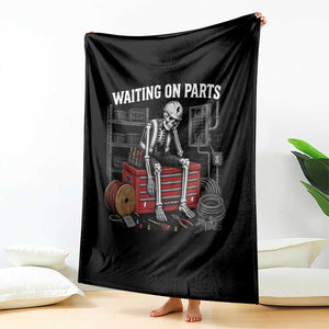Electrician Skeleton Throw Blanket Waiting On Parts Funny Graphic TS10 Print Your Wear